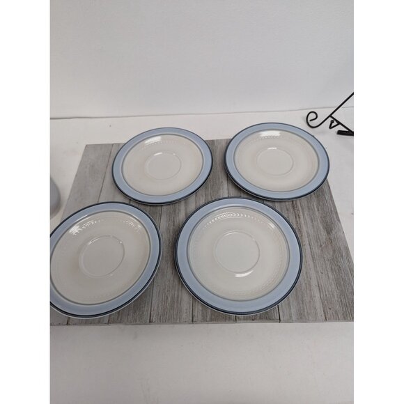 Vintage Johann Haviland Blue Bouquet Crowning Fashion Set 4 Teacups Saucers - Picture 6 of 8